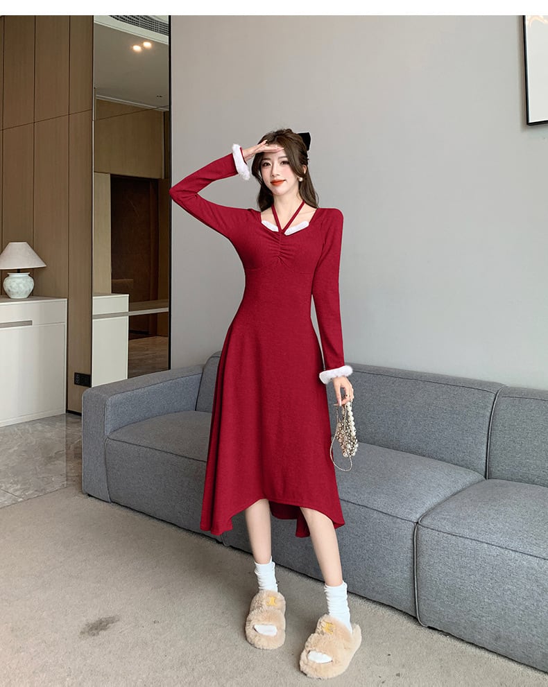 【dress】ファーワンピース　M19046