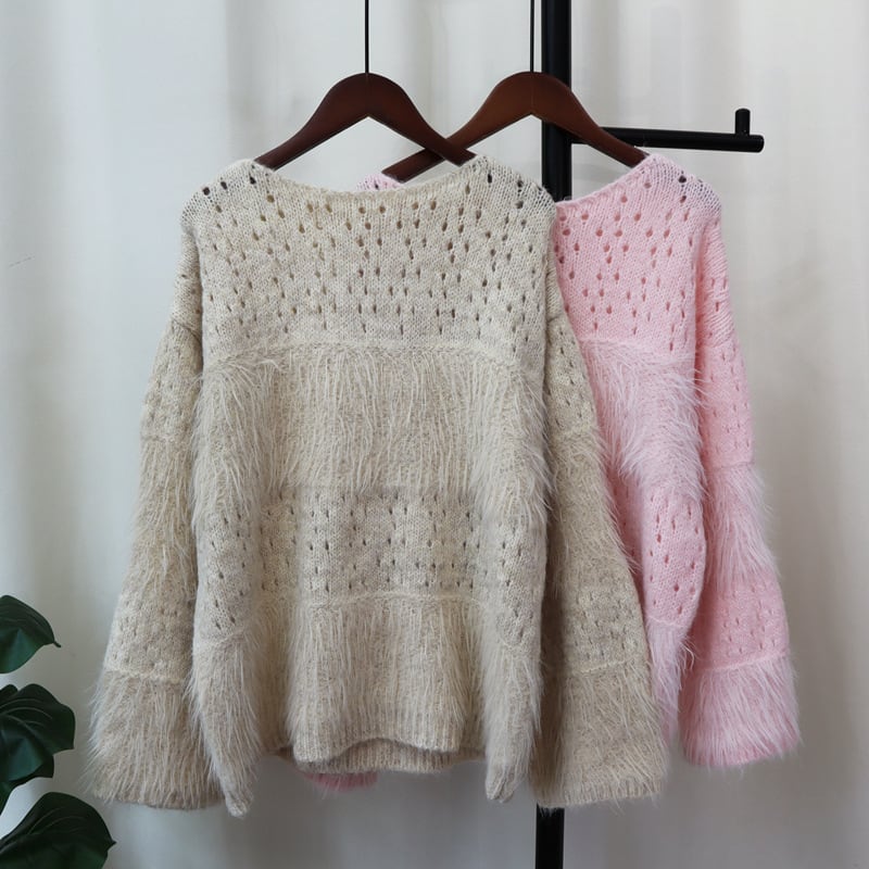 【tops】ファーニットセーター　M25376