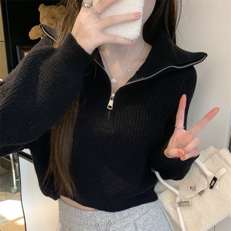 【tops】ファスナーニットセーター　M28416