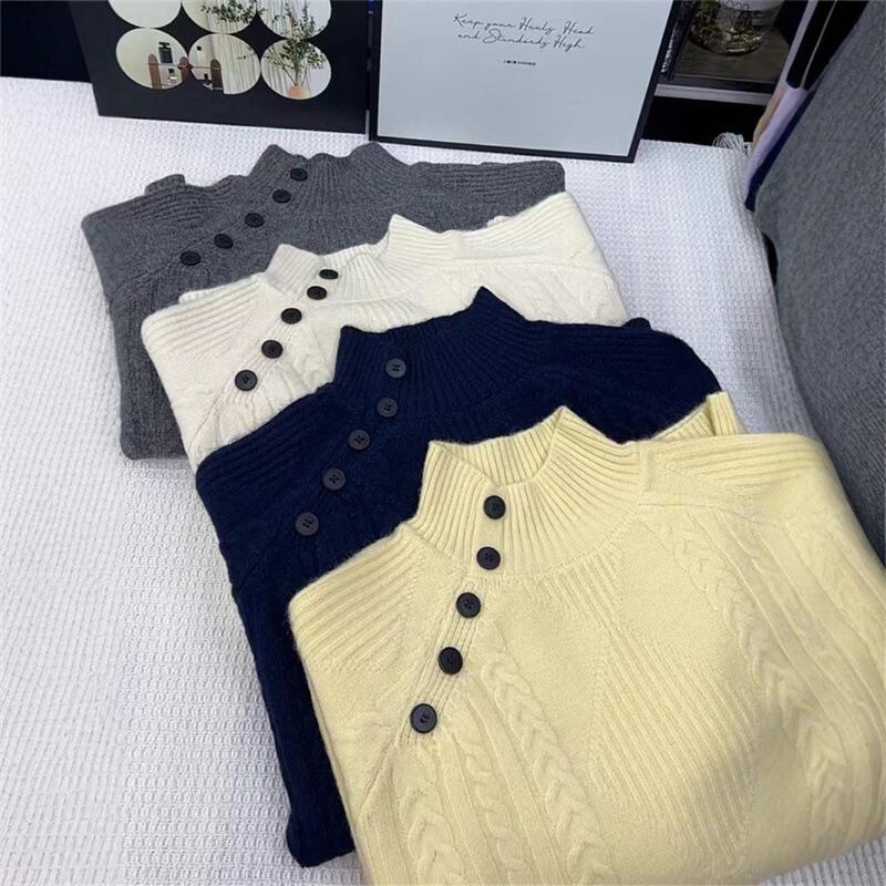 【tops】ハイネックニットトップス Q7159