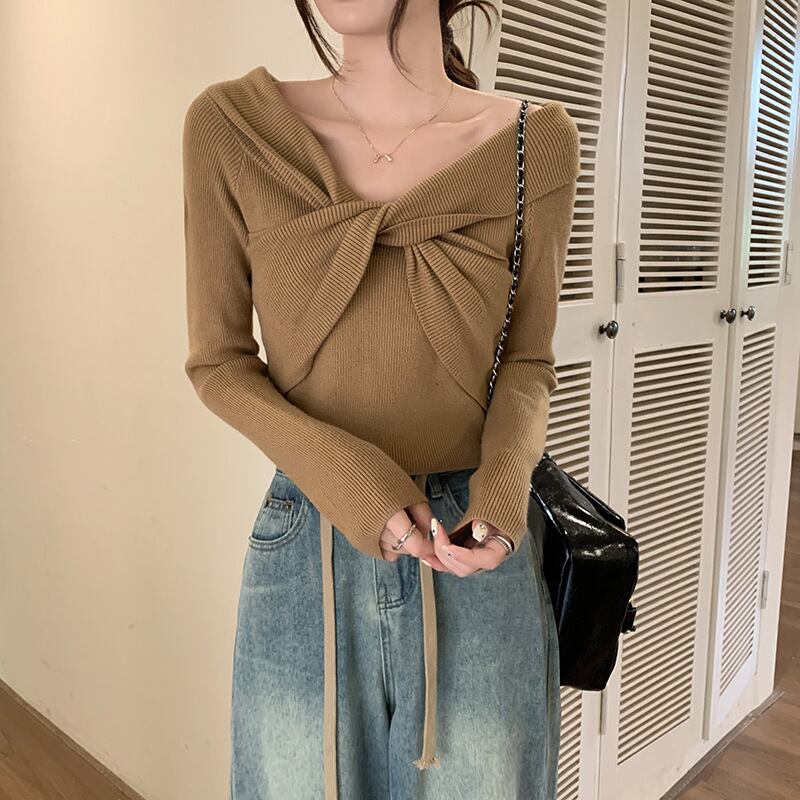 【tops】ニットトップス　M18834