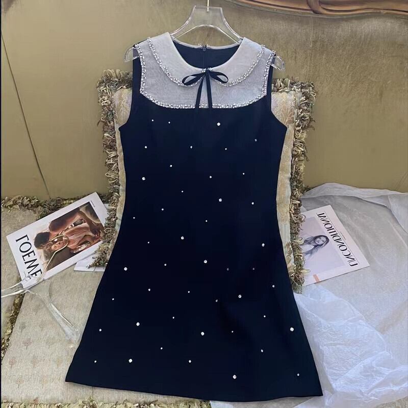 【dress】ビジューノースリーブワンピース　M30039