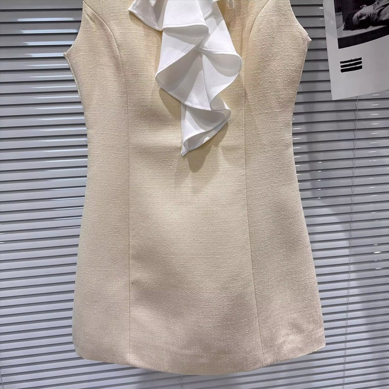 【dress】3色展開ベストワンピース Q7890