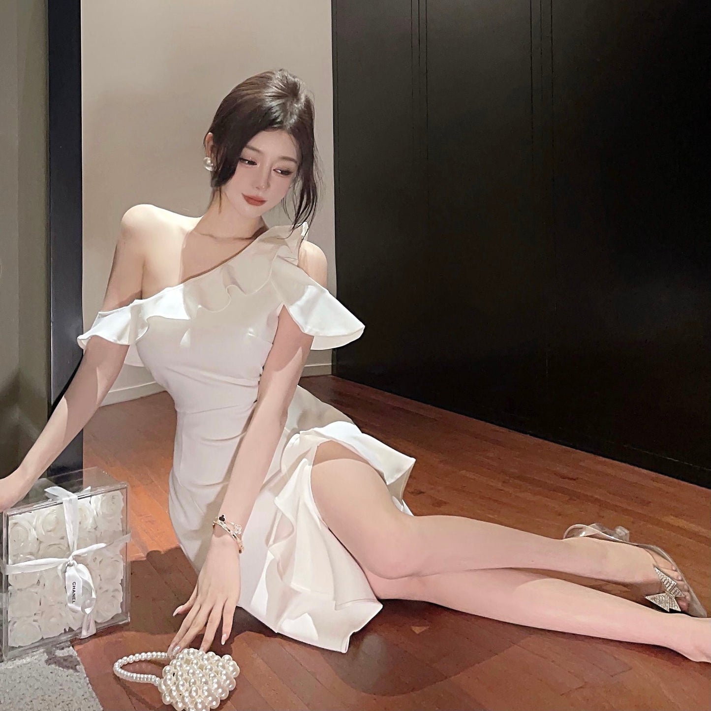 【dress】フリルオフショルダーワンピース G21065