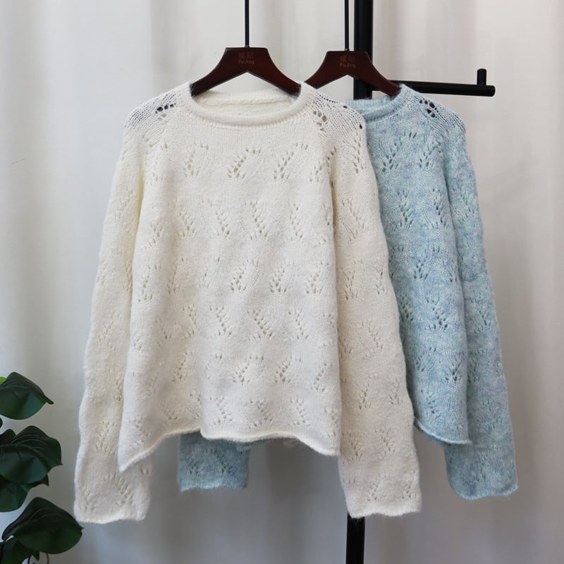 【tops】カットワークニットセーター　M25586
