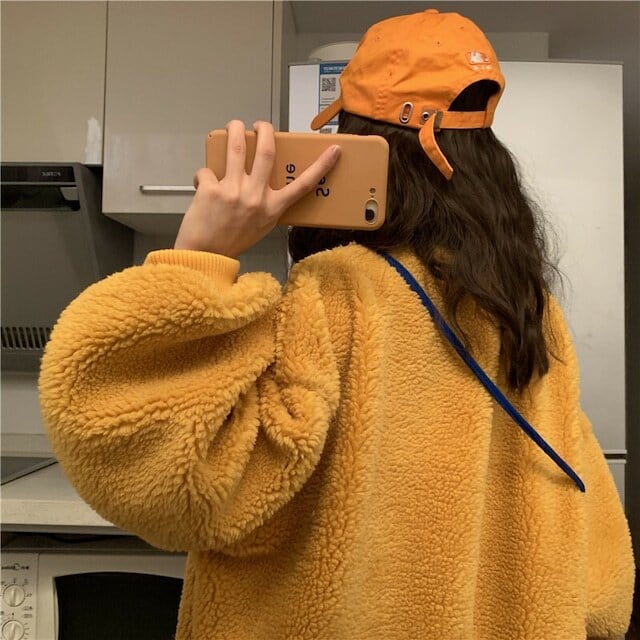 【tops】好感度UP大人可愛い2色ラウンドネック長袖配色ゆったりパーカーF3913