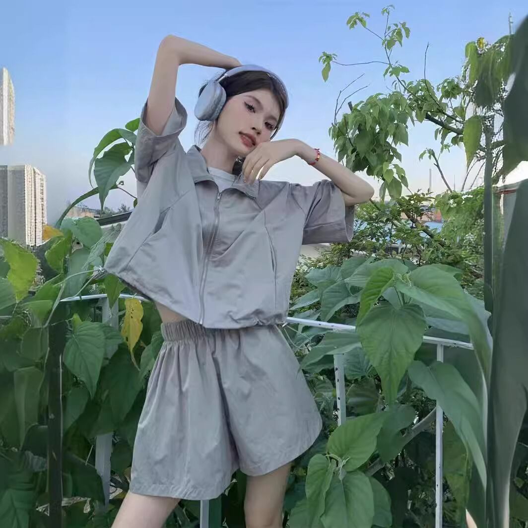 【set】カーディガンアウター+ショートパンツ２点セットG21286