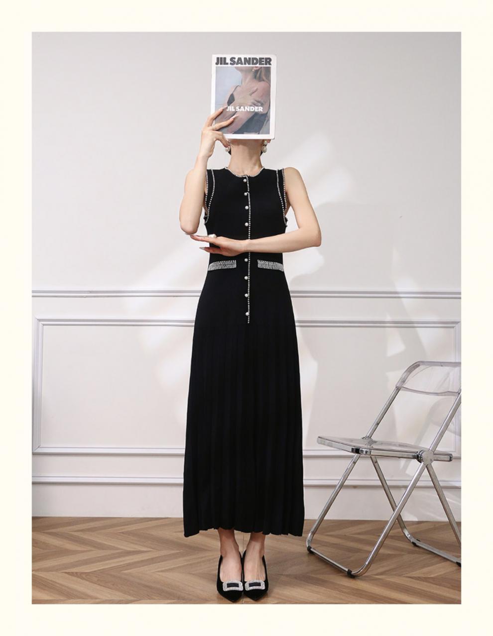 【dress】パールノースリーブワンピース　M24350