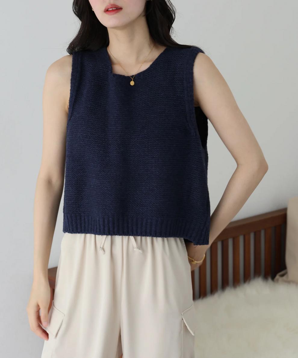 【tops】バックリボンニットベスト　M26367
