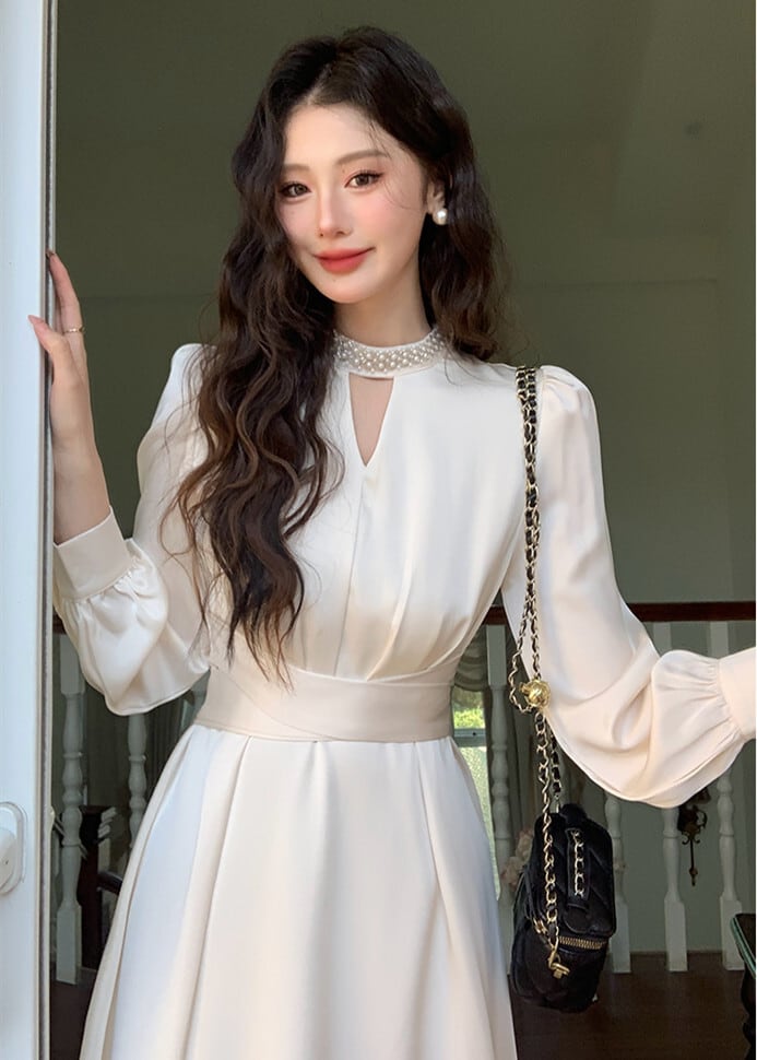 【dress】パールネックデートワンピース　N2982