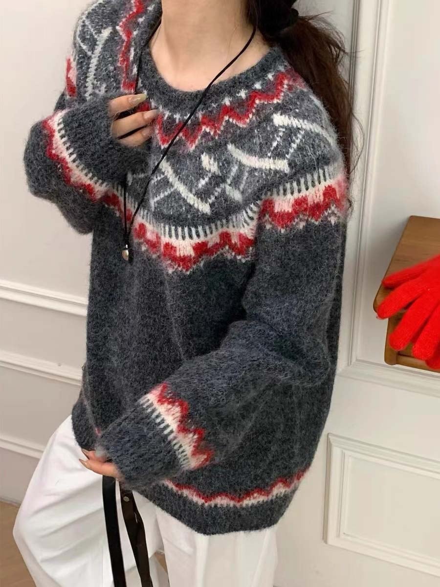 【tops】クルーネックニットセーター　M27109