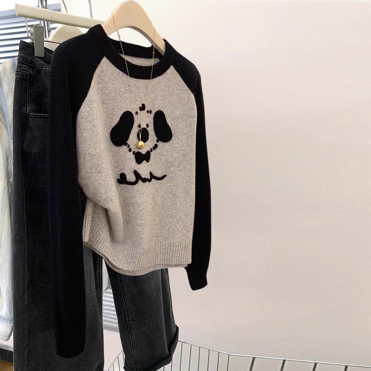 【tops】クルーネックニットセーター　M29304