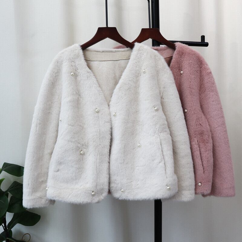 【outer】パールショートファーコート　M27170