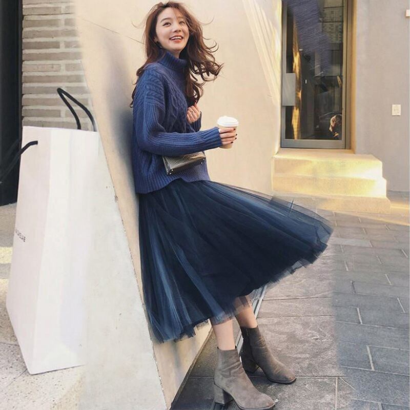 【set】秋冬新作好感度UP!気質満点レトロエレガントオシャレセーター+スカート２点セット G4116
