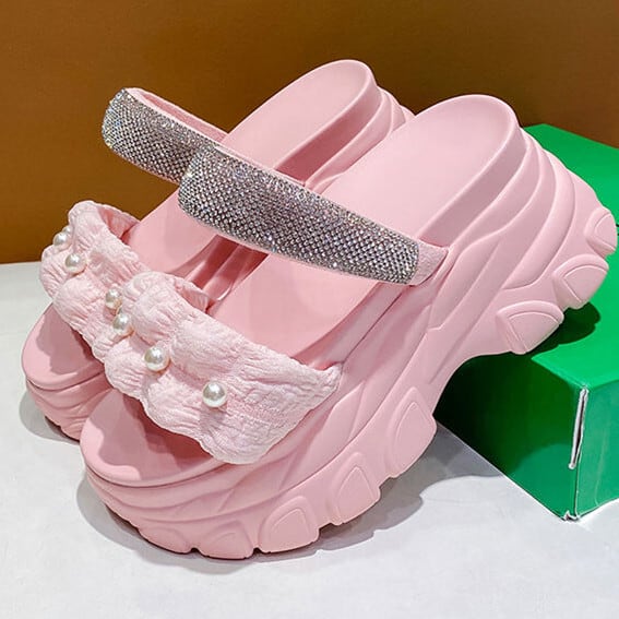 【shoes】パール付きサンダル　M30344