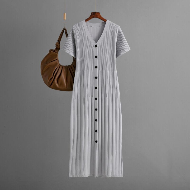 【dress】ボタンデザインニットワンピース　M29735