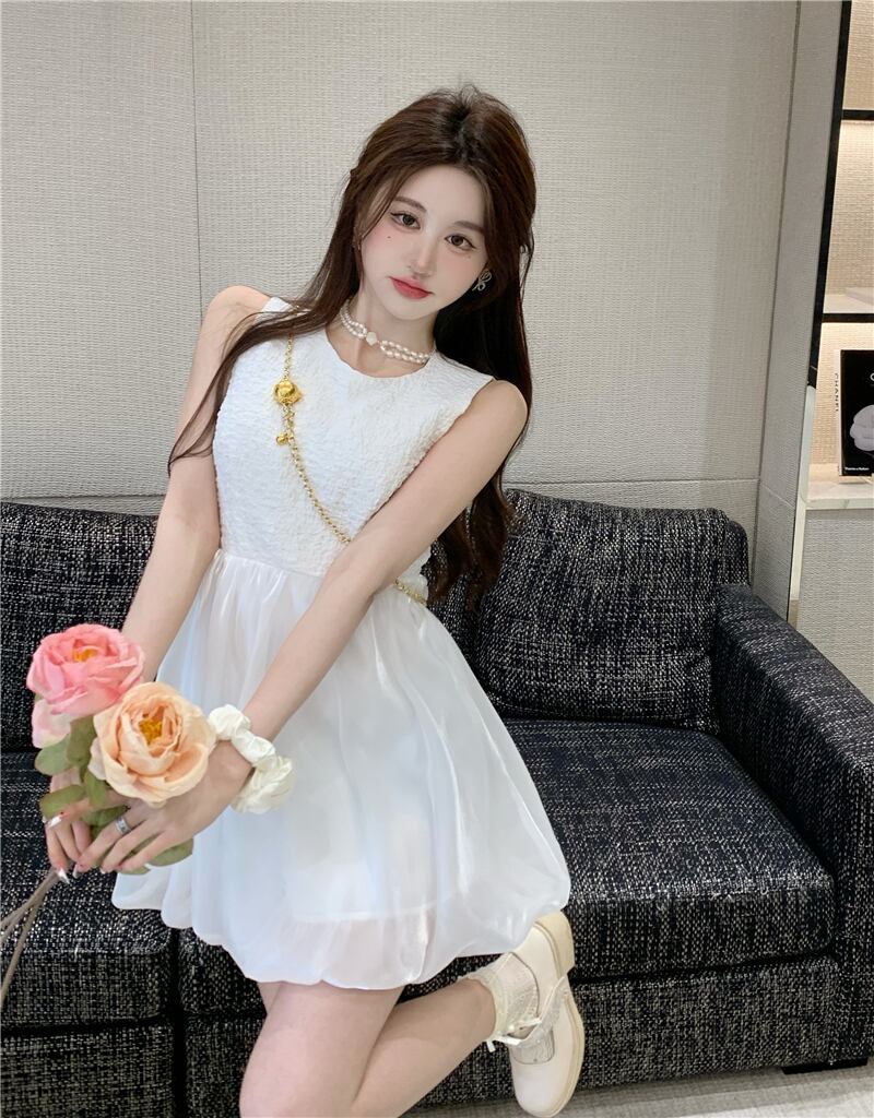 【dress】メッシュ切り替えワンピース G20106