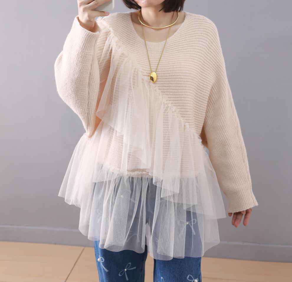 【tops】チュールドッキングニットセーター　M26966