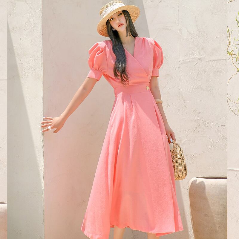 【dress】パフスリーブワンピース G20187