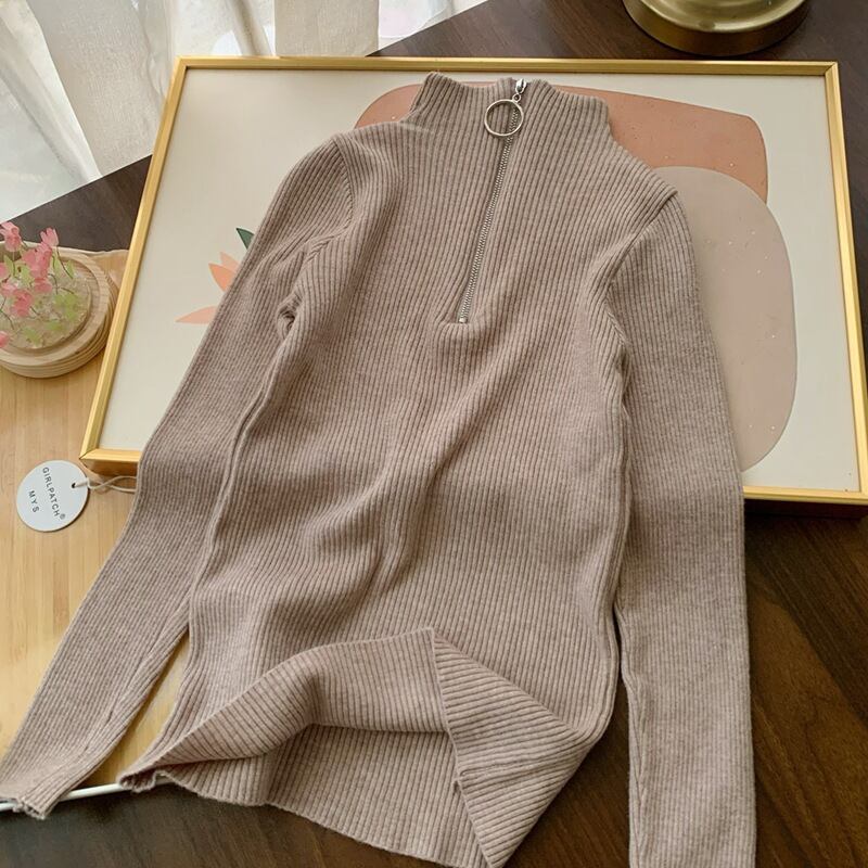 【tops】ファスナーニットトップス　M26487