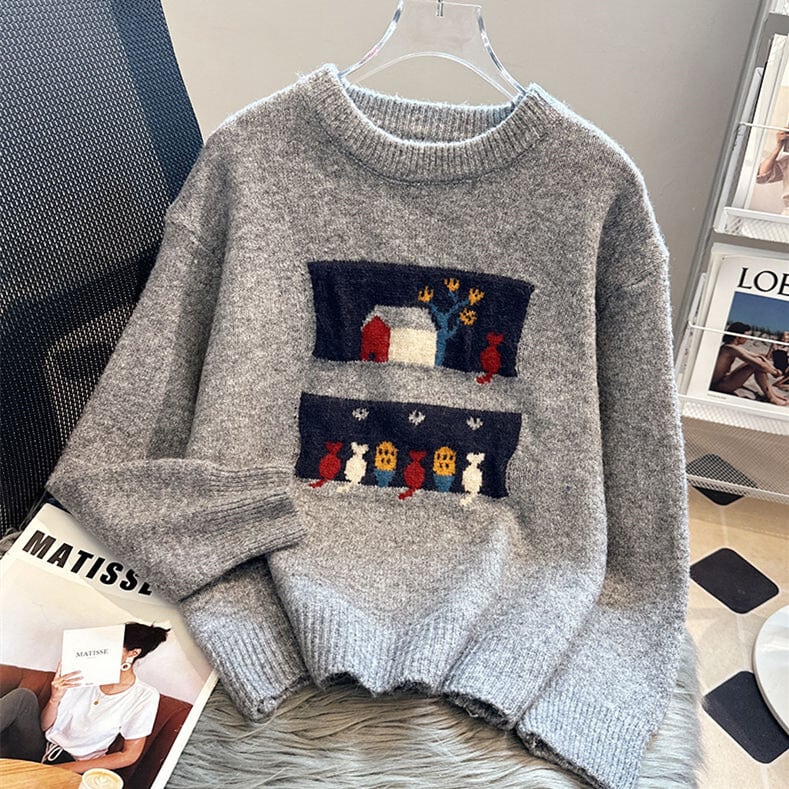 【tops】ジャカードニットセーター　M26421