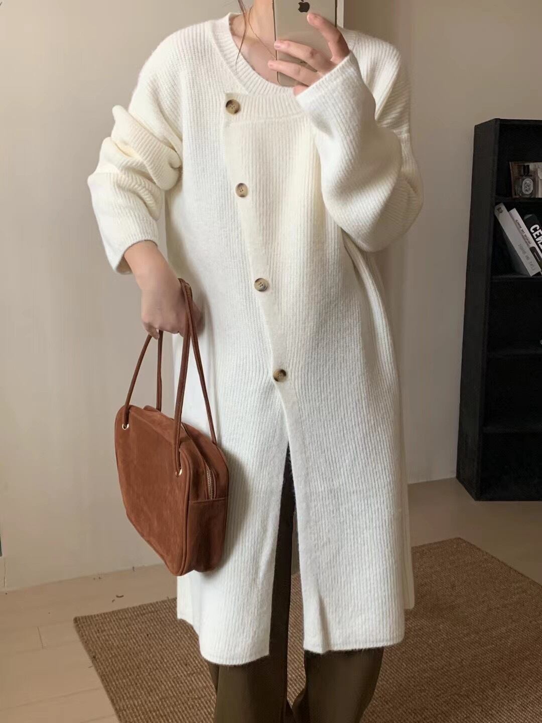 【outer】ロング丈ニットカーデ　M18818