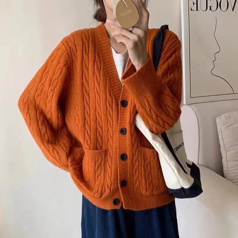 【outer】Vネックニットカーデ　M25949