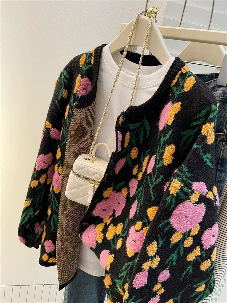 【outer】ジャカードニットカーデ　M28933