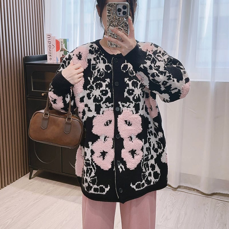【outer】刺繍ニットカーデ　M25874
