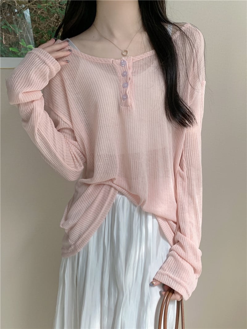 【tops】長袖紫外線対策Tシャツ　M24899