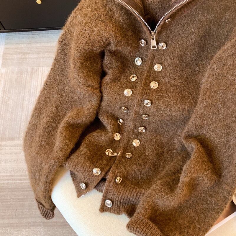 【outer】ファスナーニットカーデ　M29155