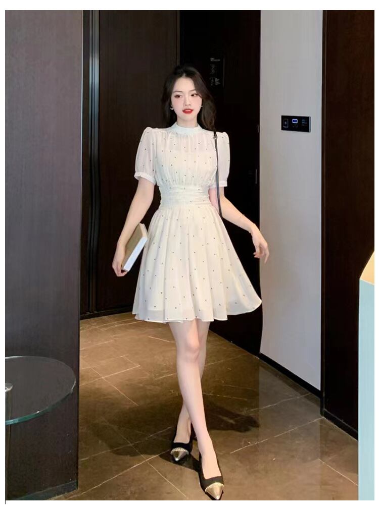 【dress】シフォンドット柄ワンピース G20653