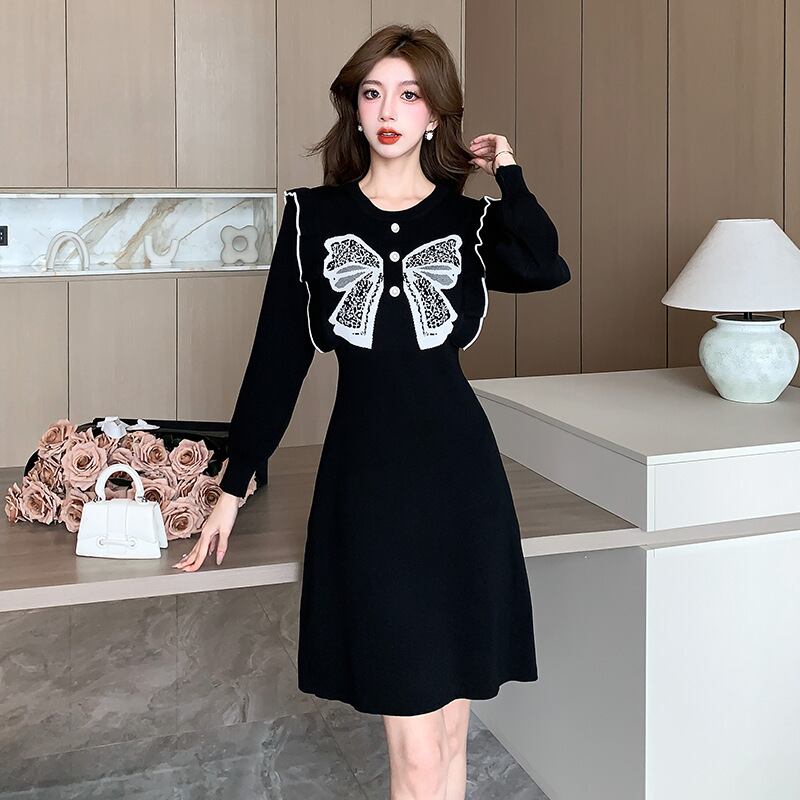 【dress】リボン付きデートワンピース　M18710