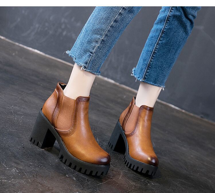 【shoes】チャンキーヒールブーツF0953