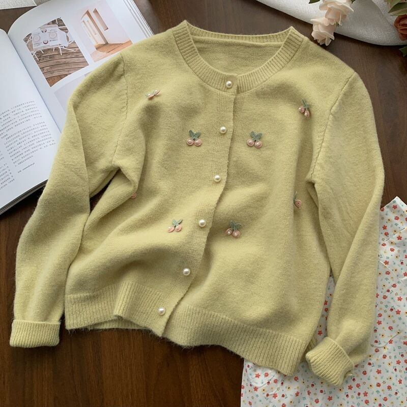 【outer】パールニットカーデ　M29461