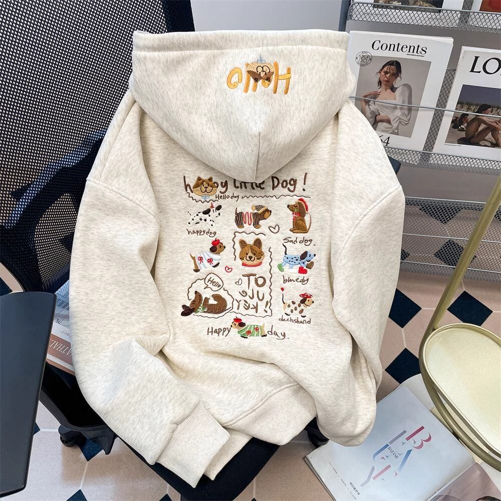 【tops】カートゥーン裹起毛フーディーパーカー　M28983