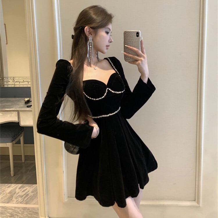 【dress】ビジューデートワンピース　M27806