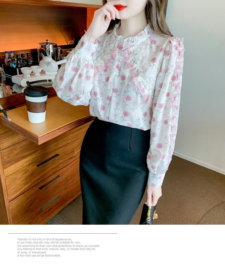 【tops】花柄シャツトップス　M28877