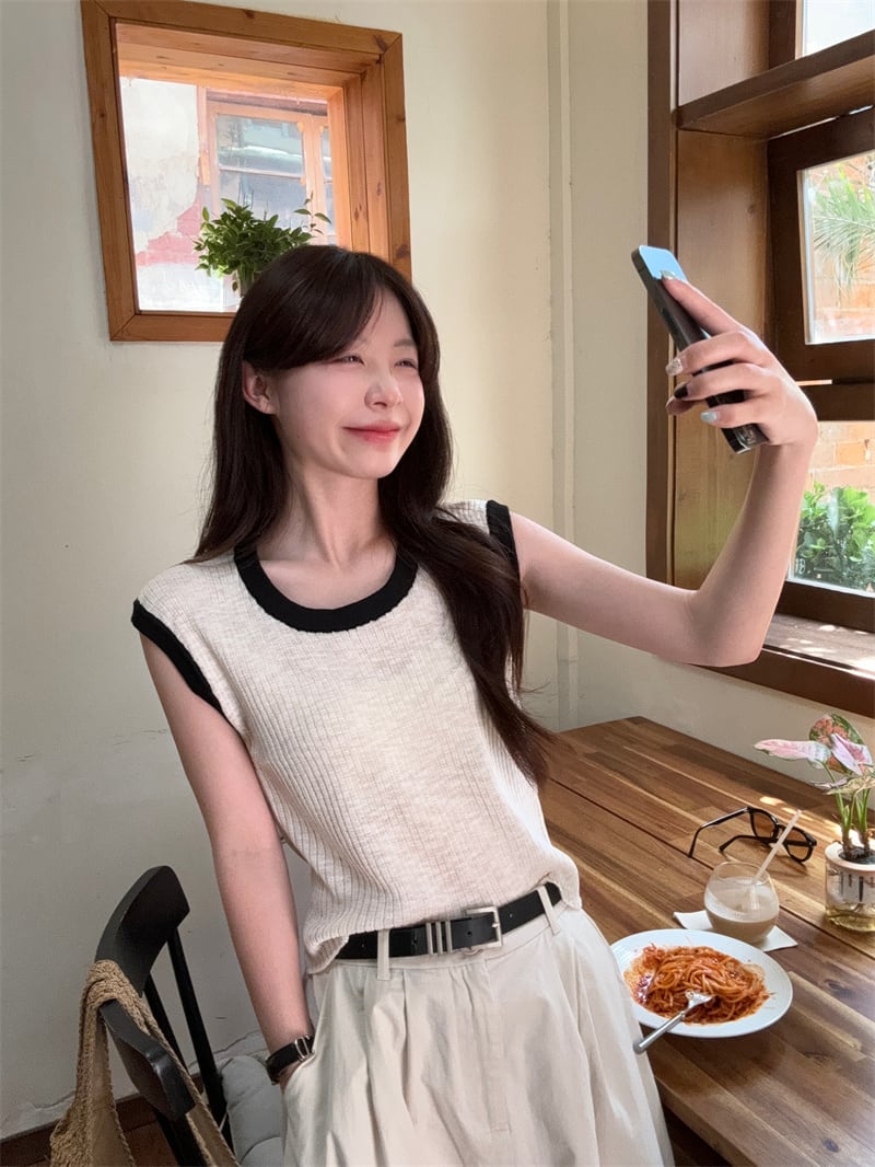 【set】ニットTシャツスカートセット　M23993