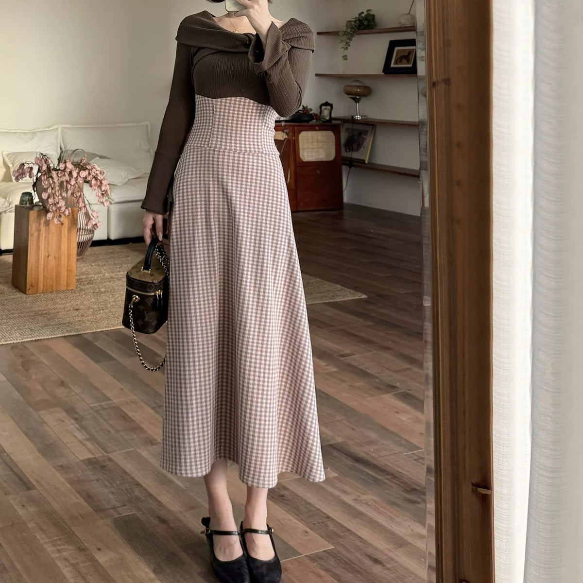 【dress】ツイストクロスドッキングワンピース 　N3398