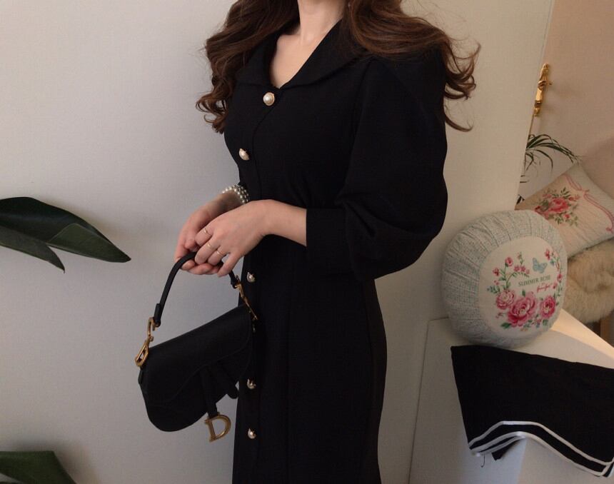 【dress】エレガント気質満点レトロハイウエスト着痩せ マーメイドワンピース G1404