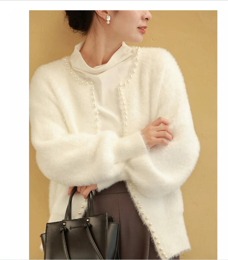 【outer】パールニットカーデ　M27471