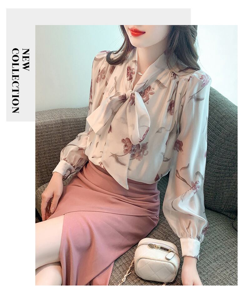 【tops】リボン付きシャツトップス　M28157