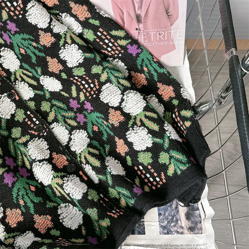 【outer】刺繍ニットカーデ　M25533