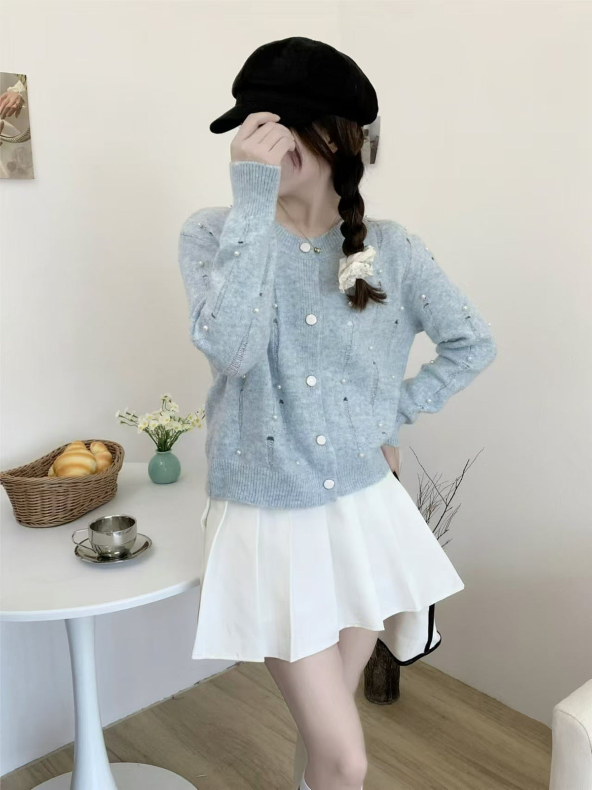 【outer】パールニットカーデ　M25804