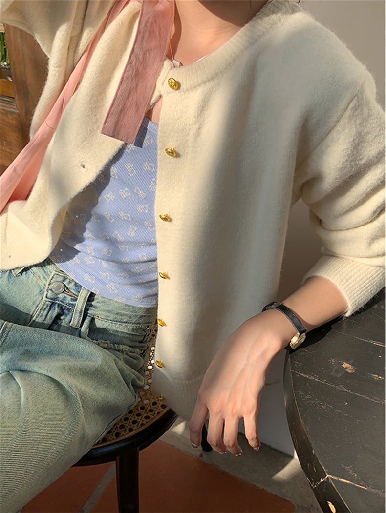 【outer】クルーネックニットカーデ　M25961