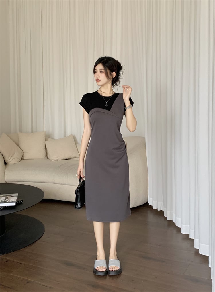 【dress】切り替えTシャツワンピース G20718