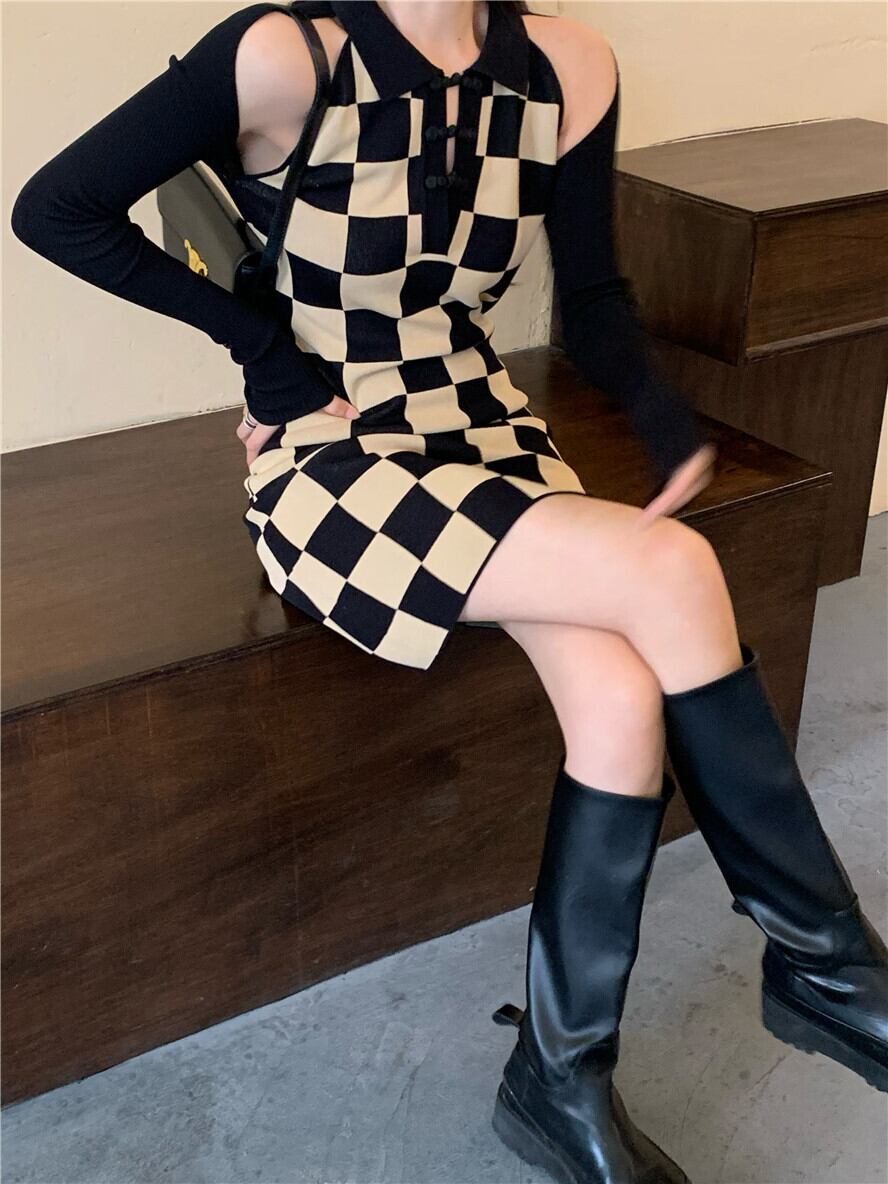 【dress】切り替えニットワンピース　M28574