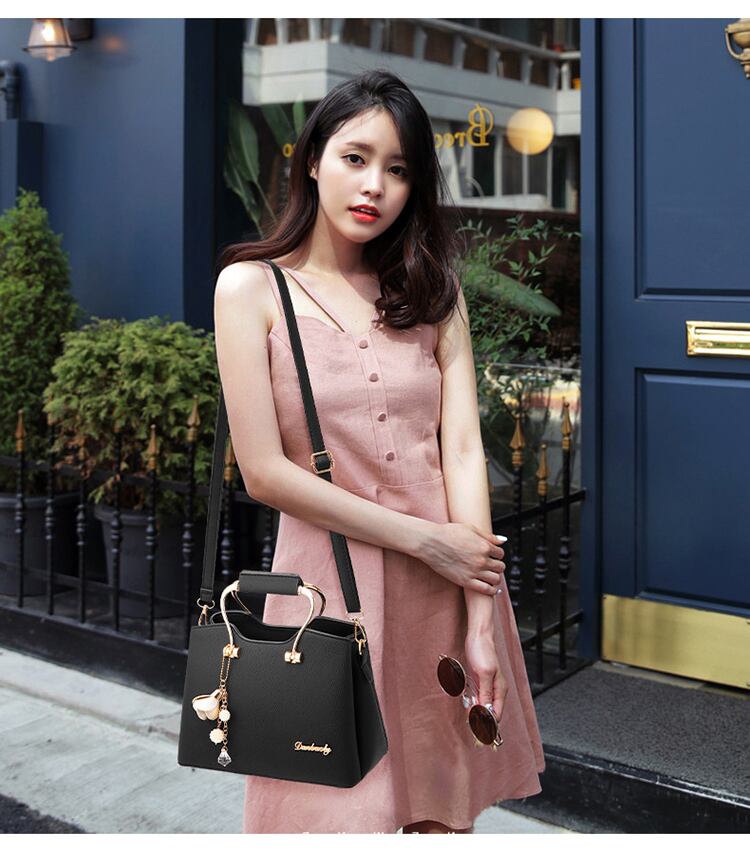 【小物】ファッション 韓国系シンプルPU無地斜め掛けハンドバッグ G1889