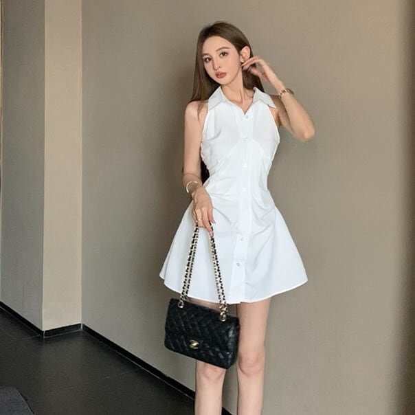 【dress】ノースリーブシャツワンピース　M24539